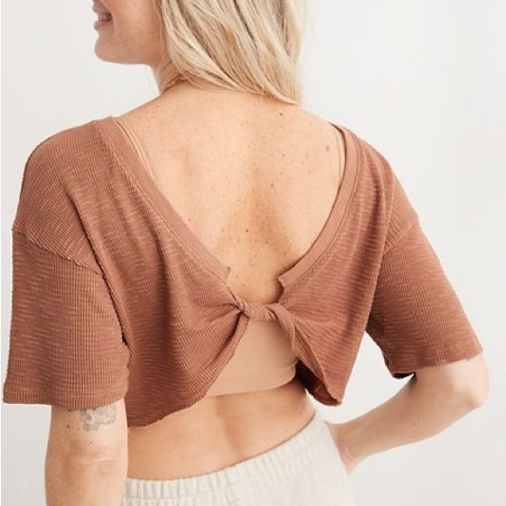 NWT Aerie Waffle Flip Over Reversible T-Shirt